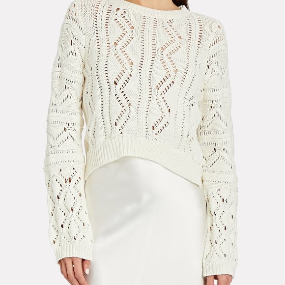 Jonathan Simkhai Sweaters - Jonathan Simkhai Madelyn Knit Rib Cropped Sweater (L)